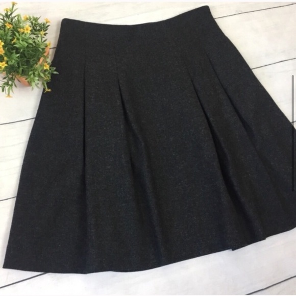 Madewell Gray Wool Blend Structured Pleated Skirt - Picture 5 of 8